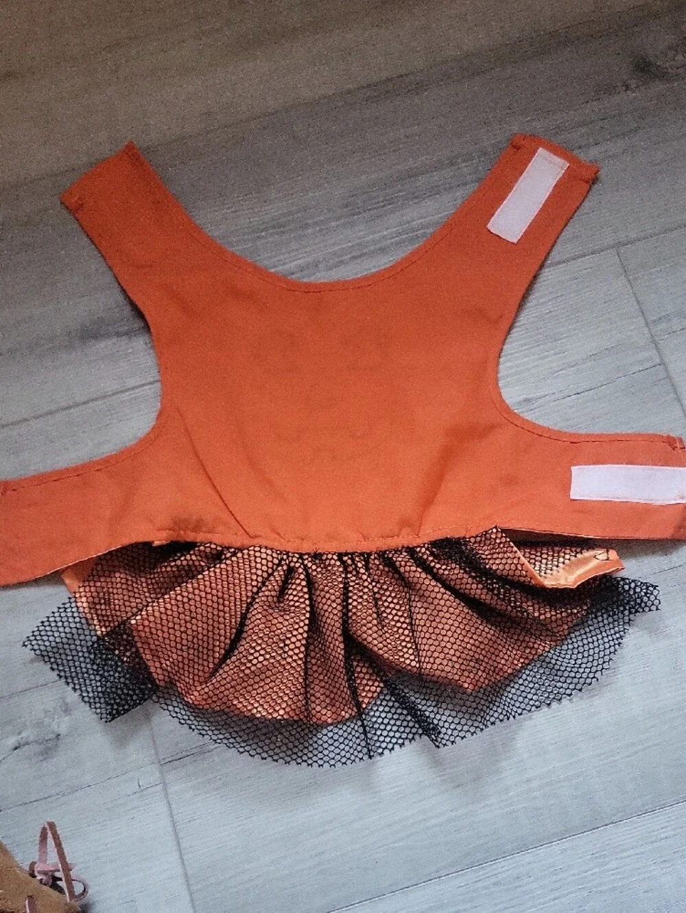 Snall Dog Orange Pumpkin Tutu Costume Dress with Black Bow
